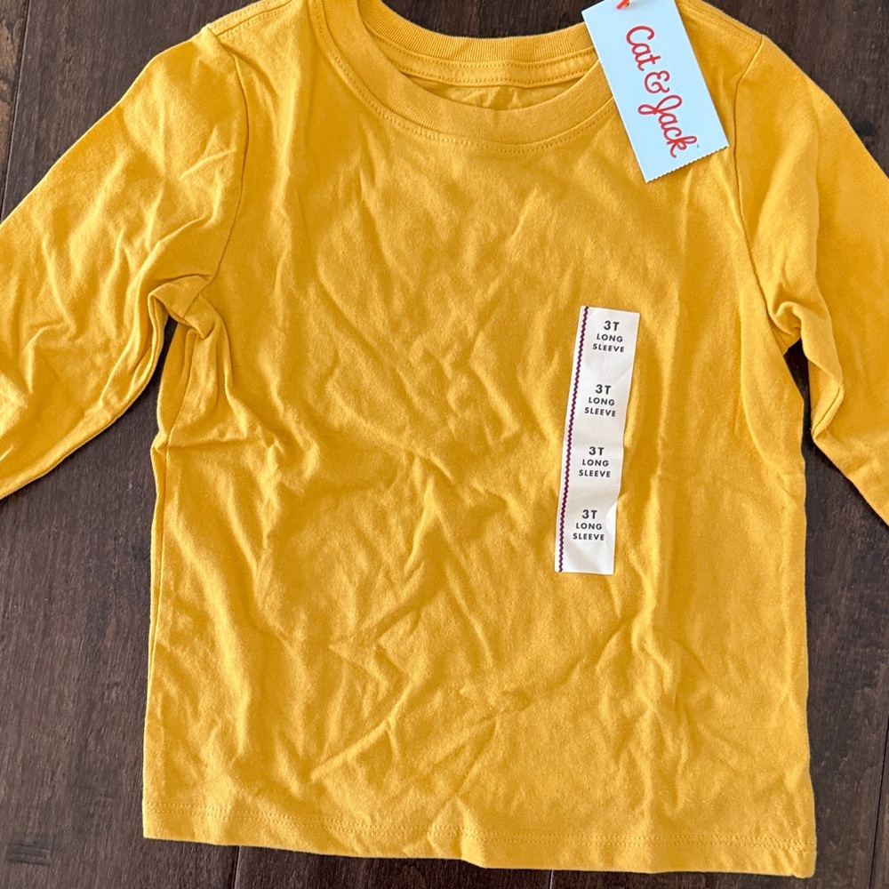 Huge Bundle of Cat & Jack Kids Long Sleeve Tees White, Mint, Mustard, Tan - Picture 6 of 6